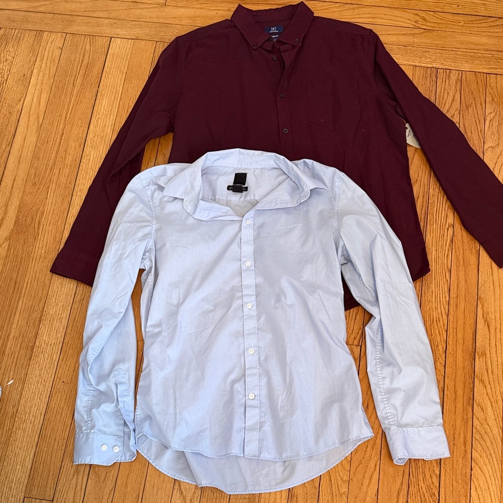 lot of 2 mens button down shirts size L